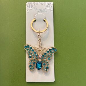 Butterfly Keychain- Gold and Teal